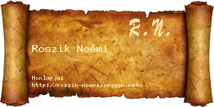 Roszik Noémi névjegykártya